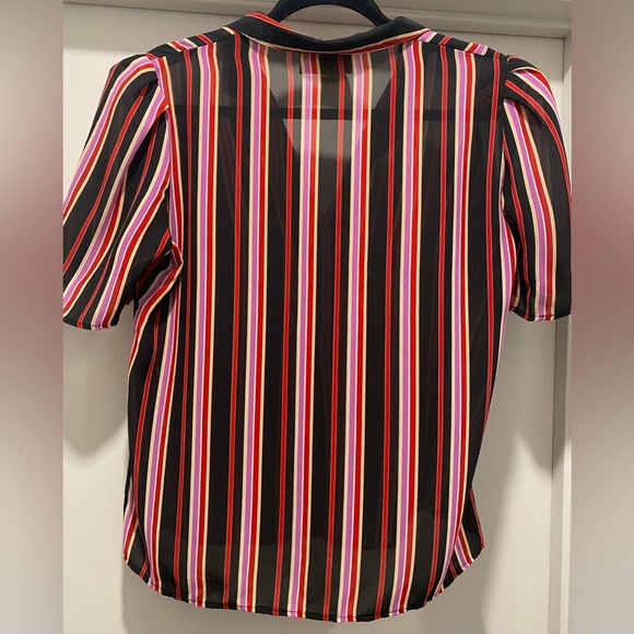 Vintage Pure Class by Francine Browner Multicolor Vertical Stripe Blouse Top - Picture 7 of 7